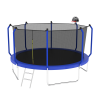 12FT Trampoline with Basketball Hoop, ASTM Approved Reinforced Type Outdoor Trampoline with Enclosure Net