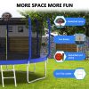 12FT Trampoline with Basketball Hoop, ASTM Approved Reinforced Type Outdoor Trampoline with Enclosure Net