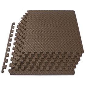 Exercise Puzzle Mat  1/2 Brown, 24 Sq Ft  6 Tiles