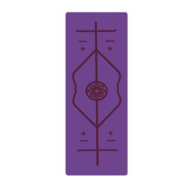 Non Slip TPE Yoga Mat Position Line Beginner (Color: Purple)
