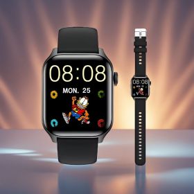Smart Watch Women Men Fitness Tracker Heart Rate For  Android Waterproof (Color: BLACK)