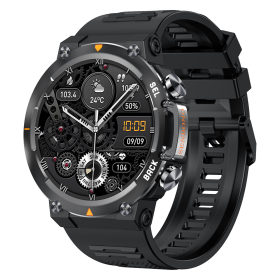 MAX18 Men Smartwatch AMOLED1.43inch Big Screen BT Calls Gesture Control AI Voice Sports Smart Watch Men (Color: BLACK)