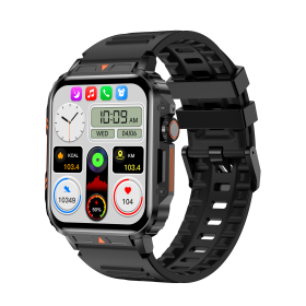 L81 Outdoor Sports Square Smartwatch Answer Call Big Battery Fitness Tracker Waterproof Smartwatch Men For IOS Android (Color: BLACK)