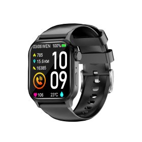 G93 New Smart Watch Men Women 1.85'' Square Screen Sports Waterproof BT Call Heart Rate Tracker Clock Men SmartWatch (Color: BLACK)