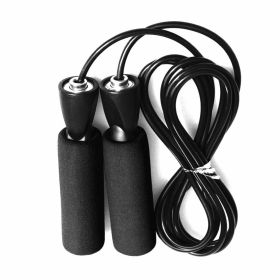 Gym Aerobic Exercise Boxing Skipping Jump Rope Adjustable Bearing Speed Fitness Bearing Jump Rope Tangle-Free Jumping Rope Speed Equipments Skipp (Color: BLACK)