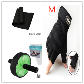 Super Soft  EVA Fitness Composite Mat Yoga Mat 4mm 6mm (Option: Black Set)