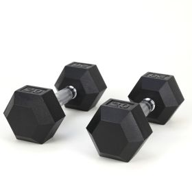 20LB 2 HDRS Rubber Coated Solid Cast Iron Dumbbells, Not Shipped On Weekends (Option: 20lb)