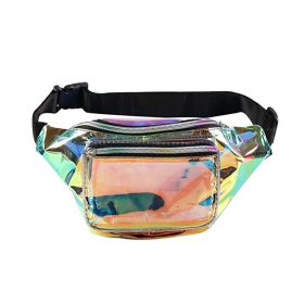 Woman Waist Packs Clear Fanny Pack Waterproof Cute Waist Bag Stadium Approved Clear Purse Transparent Adjustable Crossbody Bags (Color: Laser)