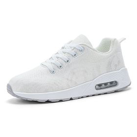 Large size new flying woven fashion casual sports women's shoes shaking shoes heightening shoes trend women's shoes (Color: White, size: 39)