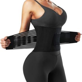 Waist Trainer Belt for Women;  Waist Cincher Trimmer;  Slimming Body Shaper Belt (Color: BLACK, size: M)