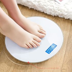 1pc Home Charging Electronic Scale Intelligent Weighing Scale Increases Precision Round Scale Body Scale Health Weight Loss Meter (Color: BLACK)