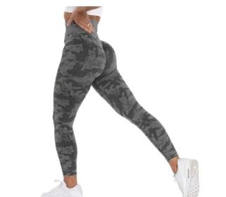 Tummy Control Workout Running Yoga Leggings (Color: BLACK, size: XS)