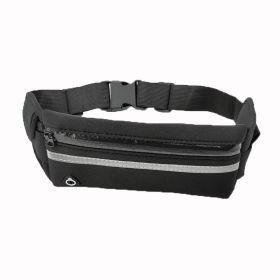 Unisex Portable Waist Bag; Canvas Outdoor Phone Holder; Waterproof Belt Bag; Fitness Sport Accessories For Running And Jogging (Color: BLACK)