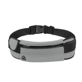 Unisex Portable Waist Bag; Canvas Outdoor Phone Holder; Waterproof Belt Bag; Fitness Sport Accessories For Running And Jogging (Color: grey)