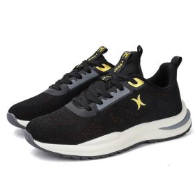 New spring and autumn comfortable soft sole men's fashion all-match sports shoes lightweight non-slip outdoor leisure men's single shoes leisure runni (Color: BLACK, size: 41)