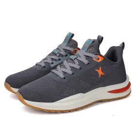 New spring and autumn comfortable soft sole men's fashion all-match sports shoes lightweight non-slip outdoor leisure men's single shoes leisure runni (Color: GRAY, size: 41)