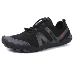 Couples fitness sneakers outdoor beach swimming shoes anti-slip wear-resistant men's and women's running shoes yoga shoes professional upstream stream (Color: BLACK, size: 36)
