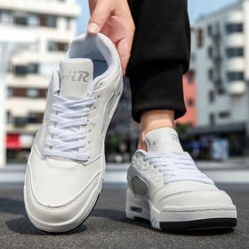 Summer explosion men's luminous AIR retro low-top fashion trend basketball shoes casual sports shoes (Color: White, size: 41)