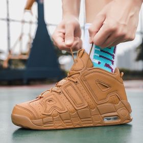 New men's and women's trend fashion personality basketball sneakers fashion match men's sneakers 5 colors (Color: wheat colored, size: 40)