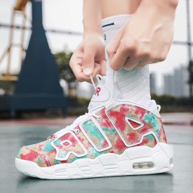 New men's and women's trend fashion personality basketball sneakers fashion match men's sneakers 5 colors (Color: Dyeing, size: 40)