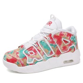 New men's and women's trend fashion personality basketball sneakers fashion match men's sneakers 5 colors (Color: Dyeing, size: 37)