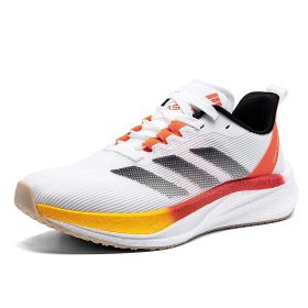 Summer new couple carbon plate sports shoes Breathable running sports shoes fashion men's and women's sports shoes (Color: White blue red, size: 36)