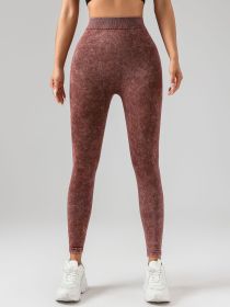 V-Back Scrunch Butt Workout Leggings, Women Seamless Gym Yoga Leggings High Waist Active Yoga Pants, Yoga Leggings High Waist Active Yoga Pants (Color: coffee, size: M)