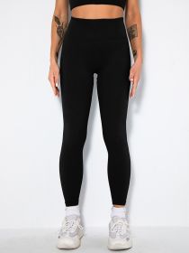 Butt Lifting Yoga Leggings Workout High Waist Tummy Control Ruched Booty Pants (Color: BLACK, size: L)