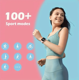 ZL54CJ Square Smartwatch Women BT Call Heart Rate Sport Mode Fitness Tracker Waterproof Smart Watch Men For IOS Android (Color: BLACK)