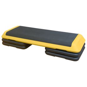 Adjustable Aerobic Stepper Workout Step with 4 Risers Fitness & Exercise Platform Trainer (Color: as Pic)