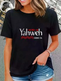 Yahweh I Am Who I Am Exodus 3:14 T-Shirt Women'S Men'S Graphic Tee Causal Tops (Color: BLACK, size: XXL)