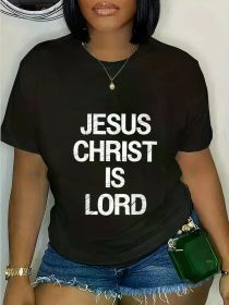 Jesus Christ Is Lord Graphic T-Shirt - Unisex Tee for Men & Women, Casual Faith-Inspired Design, Black with White Lettering, Short Sleeve, Round Neck (Color: BLACK, size: XL)