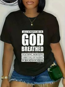 All Scripture Is God Breathed Christian Message T-Shirt Women'S Men'S Graphic Tee Causal Tops (Color: BLACK, size: M)