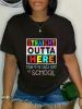 Straight Outta Here Happy Last Day of School T-Shirt - 100% Casual Short Sleeve Tee with Vibrant Print, Regular Fit, Round Neck