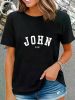 John 3:16 Inspirational Bible Verse Women's T-Shirt - Soft, Casual Crew Neck, Short Sleeve, Black with White Letter Print, Perfect for Casual Attire