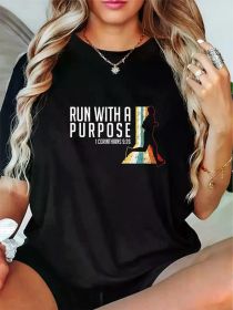 Fashion Tshirt Bible Verse 1 Corinthians 9:26 Running Fitness T-Shirt (Color: BLACK, size: M)