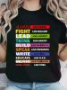 Women's Black History Month T-Shirt - "Dream Like Martin, Fight Like Malcolm, Build Like Harry, Write Like Frederick, Educate Like Maya