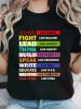 Women's Black History Month T-Shirt - "Dream Like Martin, Fight Like Malcolm, Build Like Harry, Write Like Frederick, Educate Like Maya
