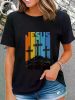 Jesus is Lord He is Risen Three Crosses Easter Graphic T-Shirt - 100% Unisex Casual Tee with Vibrant Color Block Design, Regular Fit Short Sleeve