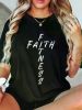 Women's Faith Fitness Graphic T-Shirt - Soft, Short Sleeve, Crew Neck, Casual Christian