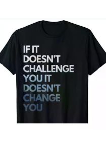 Fitness Motivation Shirt Inspirational Quote Fitness T-Shirt220g, All-Season, Family T-shirt. (Color: BLACK, size: XXL)