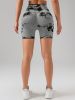 Tie Dye Button Everyday Wear Spring Summer Sports Shorts, High Waist Butt Lift Tie Dye Shorts