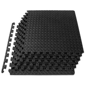 Exercise Puzzle Mat  1/2 (Option: Black, 24 Sq Ft  6 Tiles)