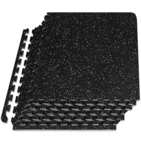 Rubber Top Exercise Puzzle Mat  1/2 (Option: Grey, 24 Sq Ft 6 Tiles)